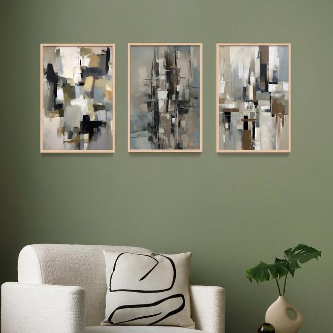 TERMURAH - Lukisan Print Design Abstrak Dekorasi Kamar Rumah Kost Hotel Vila