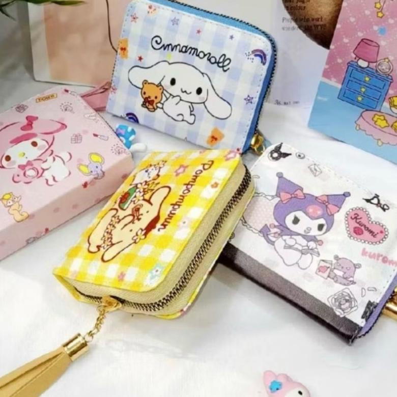 PROMO DOMPET KOIN KARAKTER KUROMI LABUBU DOMPET KOIN DAN CARD DOMPET RESLETING WANITA