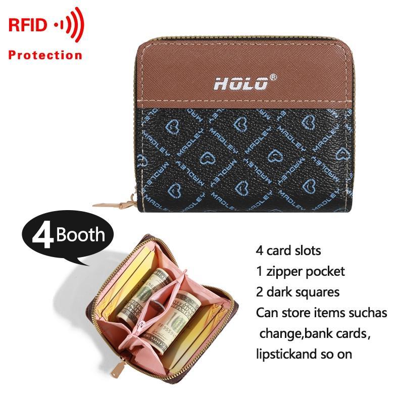 PREMIUM HOLO DOMPET KOIN MINI CARD HOLDER DOMPET LIPAT WANITA VINTAGE SIMPLE DOMPET KARTU DAN UANG H