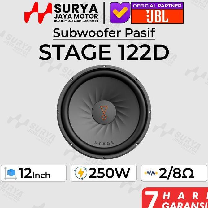 JBL Stage 122D Subwoofer Pasif 12 Inch Double Coil Magnet 250W RMS 1000W Peak Power Car Speaker Audi