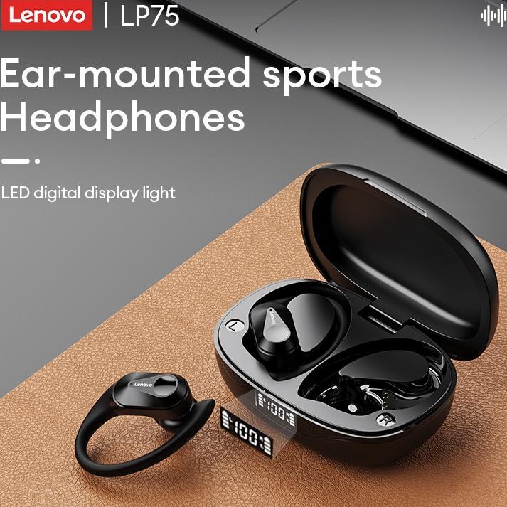 Lenovo Thinkplus LP75 tws Earphone Bluetooth Wireless Headset Bluetooth V5.3 Sport OWS Full Bass Ear