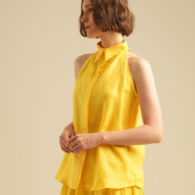 Lula Halter Neck Lula Halter Neck Tank Tank/Tank Top Wanita/Atasan Tanpa