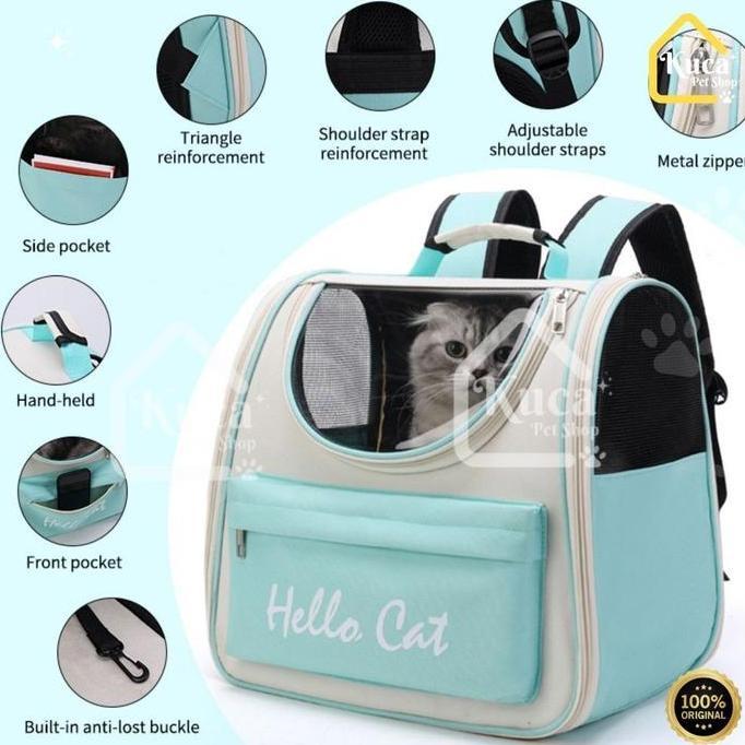 Tas Kucing Tas Ransel Kucing Pet Carrier Tas HELLO Cat Cat Bag Tas Hiking Untuk Membawa Kucing