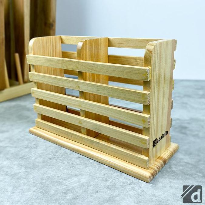 Tempat Sendok dan Garpu, Wadah Sendok Garpu, Kotak Sendok Kayu