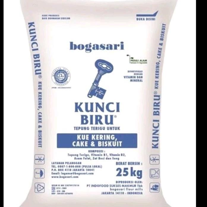 Grosir Tepung Terigu Bogasari Kunci Biru 25Kg