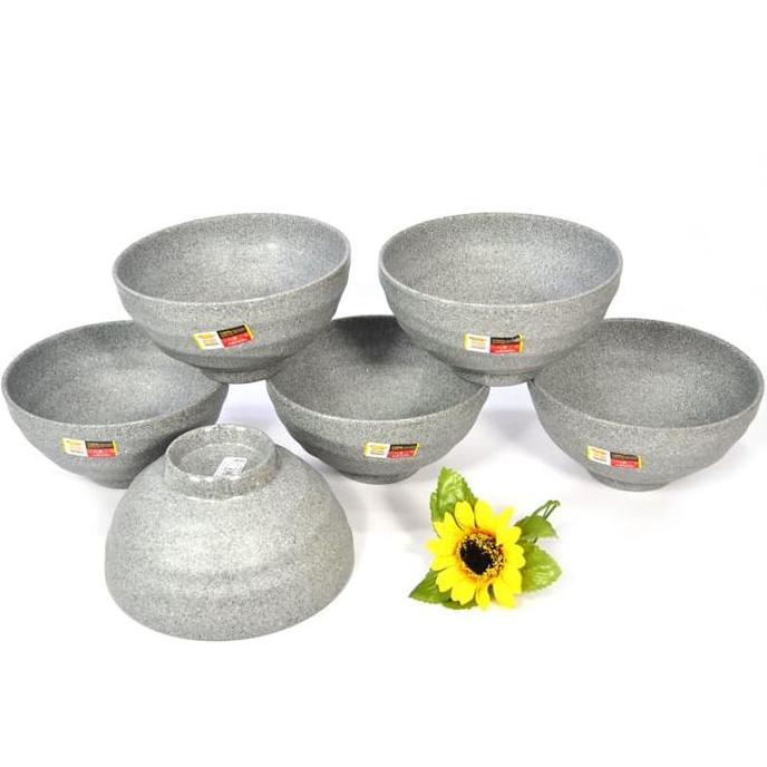 Golden Dragon Melamine Matte Grey Mangkok Kaki Tembikar 6"-6pc