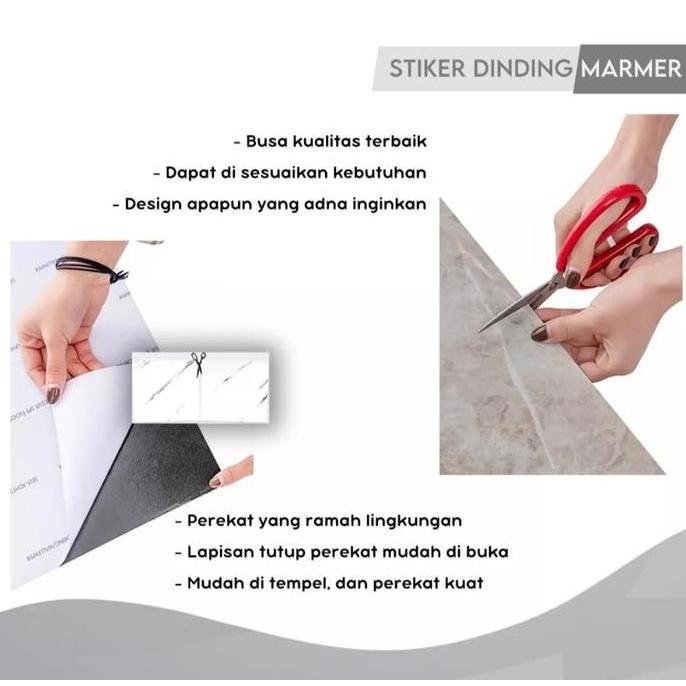 Stiker Marmer Granit Premium 60x30CM / Stiker Dinding Kamar Mandi Dapur Meja Kompor