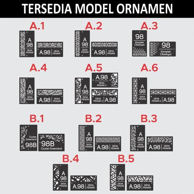 Nomor Rumah Acrylic Modern Timbul Negatif Nyala LED