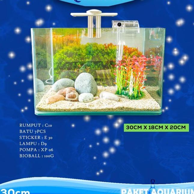 Sbt Aquarium Paket 30 Cm Aquarium Melengkung Aquascape Aquarium Bening