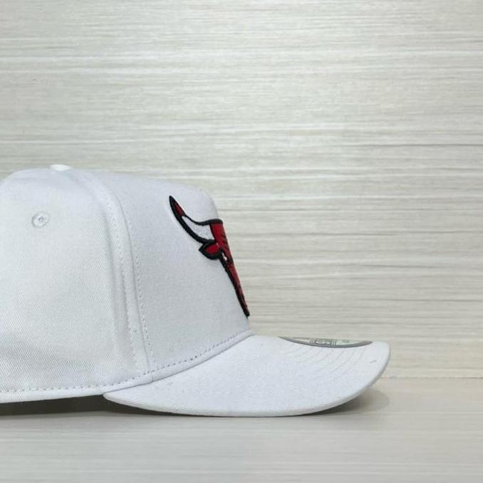 Promo Topi Baseball Full Putih Bordir Banteng Merah Original