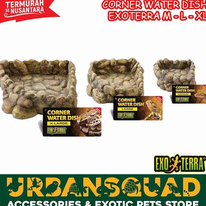 Exoterra Corner Water Dish Tempat Wadah Minum Hewan Reptil Kura Kadal Gecko Panana