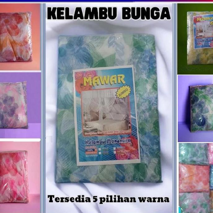 TERLARIS KELAMBU PERSEGI DEWASA MOTIF BUNGA BEBAS NYAMUK DAN BAHAN KIMIA