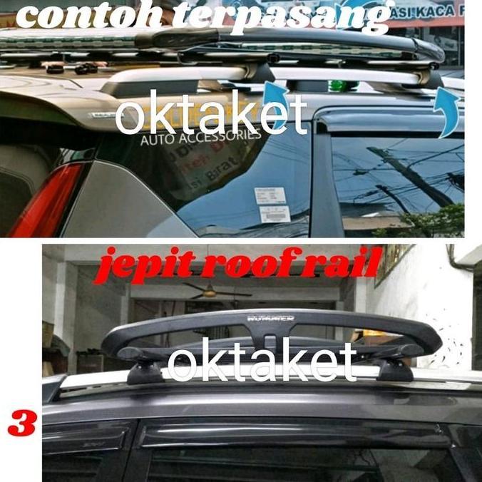 Paket  Roof Rack  Rak Bagasi Atas Mobil Trd Sportivo Hummer Roof Rail Jepit Body 110 X 80 Cm Mobil U