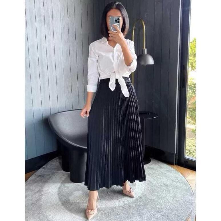 100% AMAN ROK PLISKET PREMIUM JUMBO / ROK PLISKET REMPEL PANJANG/ROK PLISKET PREMIUM POLOS PANJANG/ 