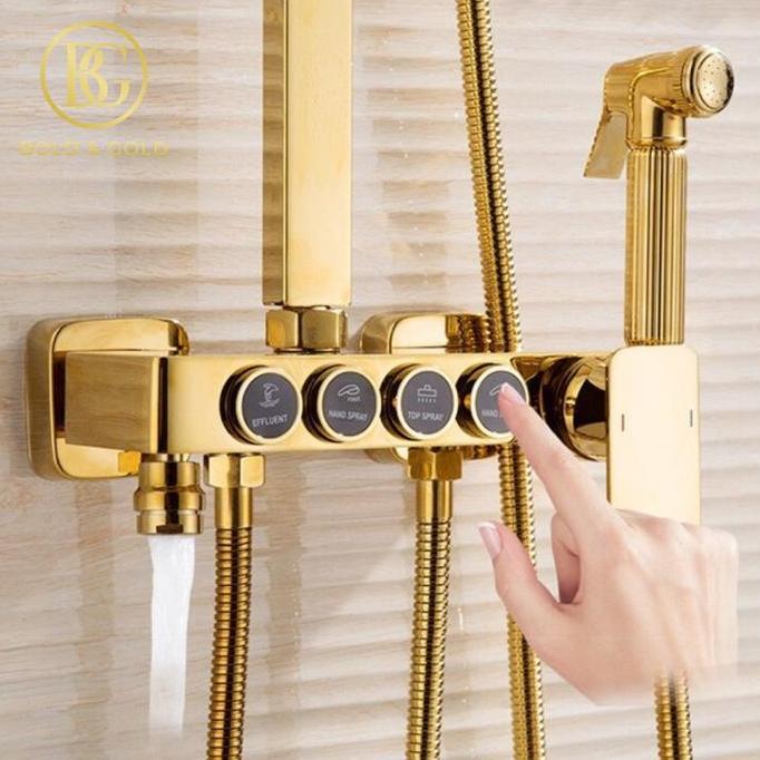 Okta & Termo Shower Set Smart-select System Black Gold, Gold, White Gold | Shower Set Okta & Termo S