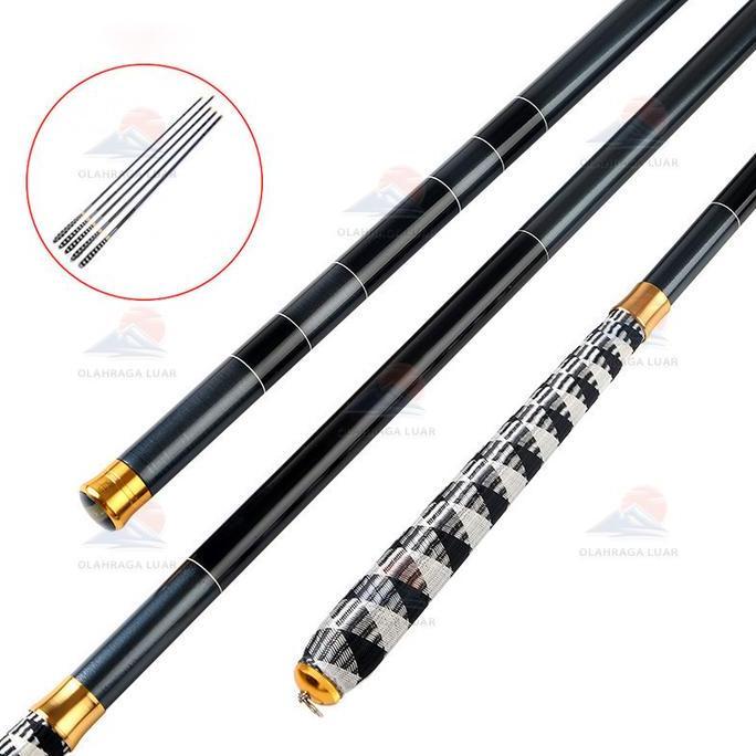 COD 100% Aman2025 Model Baru Joran Pancing Portable Carbon Fiber Telescopic 2.1-3.6M - Ringan 120g, 