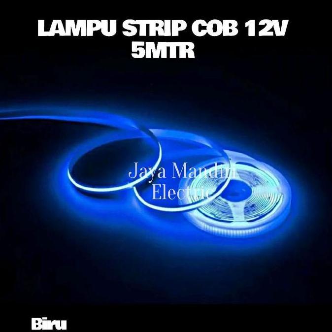 Lampu Strip LED COB DC 12Volt BIRU 5 Meter 320 led IP33 Flexible / Led Pita COB 12 V Volt 12V GREEN 