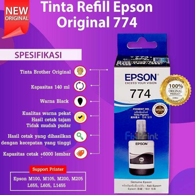 Tinta Epson Ink C13T774100 Original Ori Tinta 774 T7741 Printer L1455
