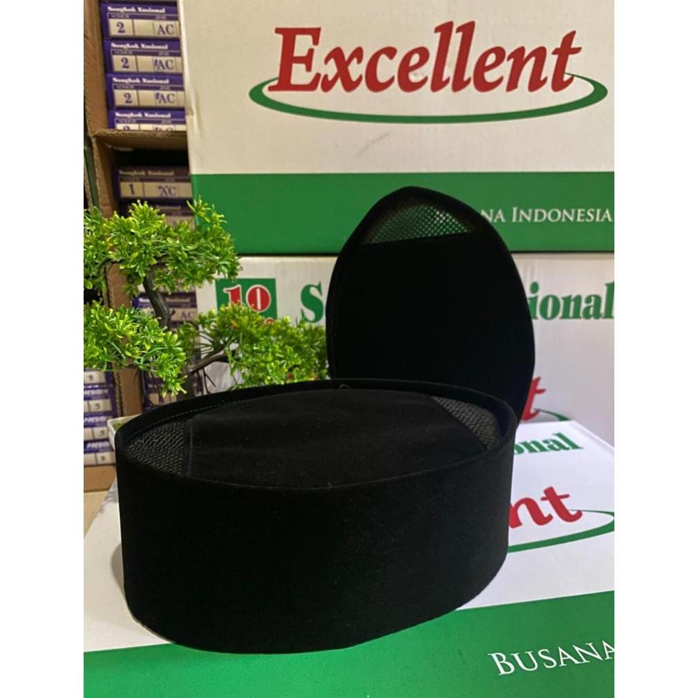 limited peci songkok ac hitam polos bludru halus songkok nasional