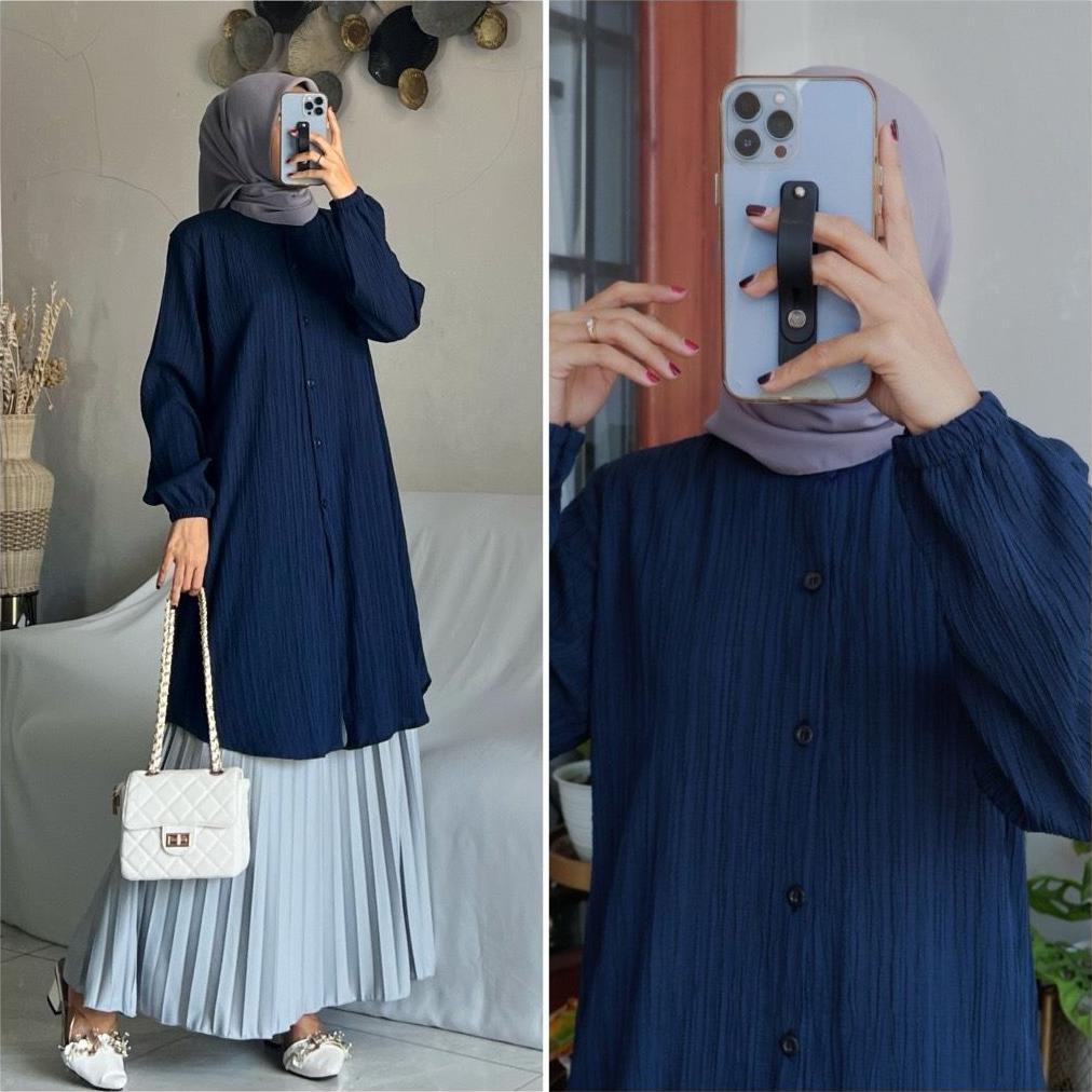 kualitas super tunik polos wanita lady crush oversize / tunik zalfa jumbo