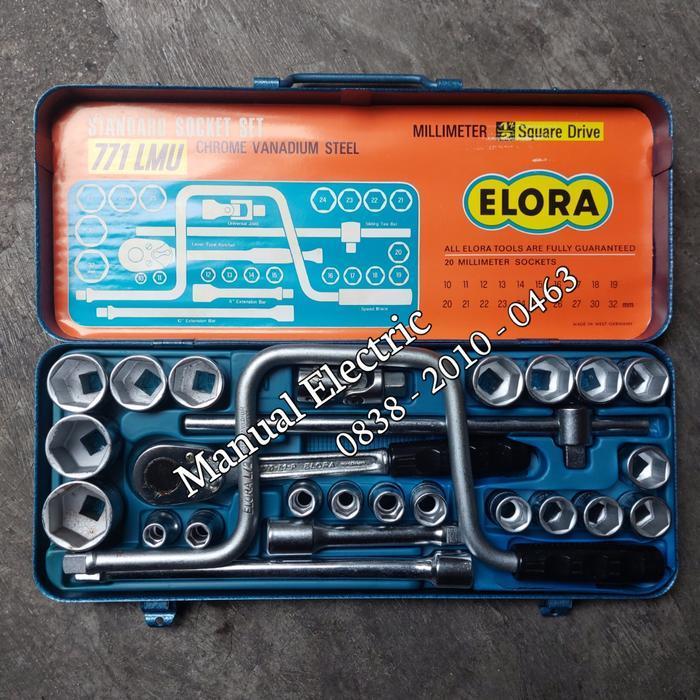 ELORA Kunci 1/2" bukan Tekiro Socket Wrench Set 26 Pcs Made in Germany