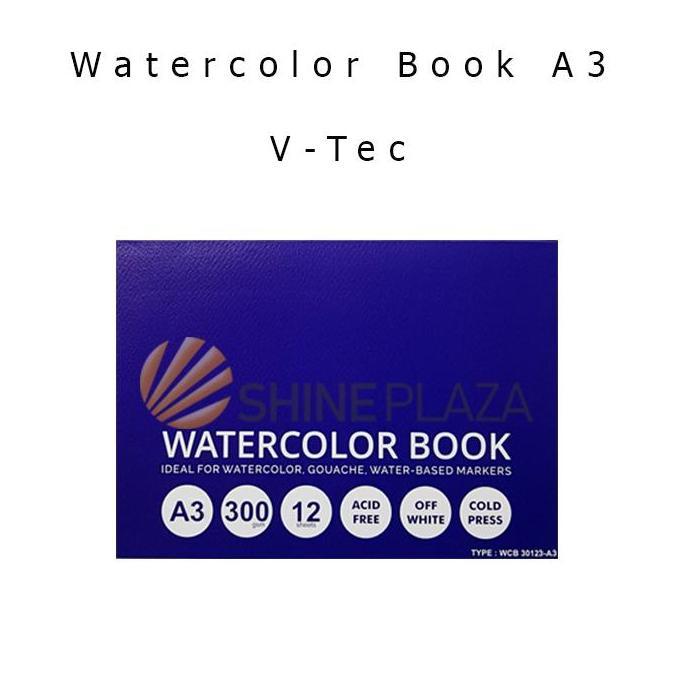 Watercolor Book V-Tec A3 300gsm - Buku Watercolor Cat Air VTec 300 gsm