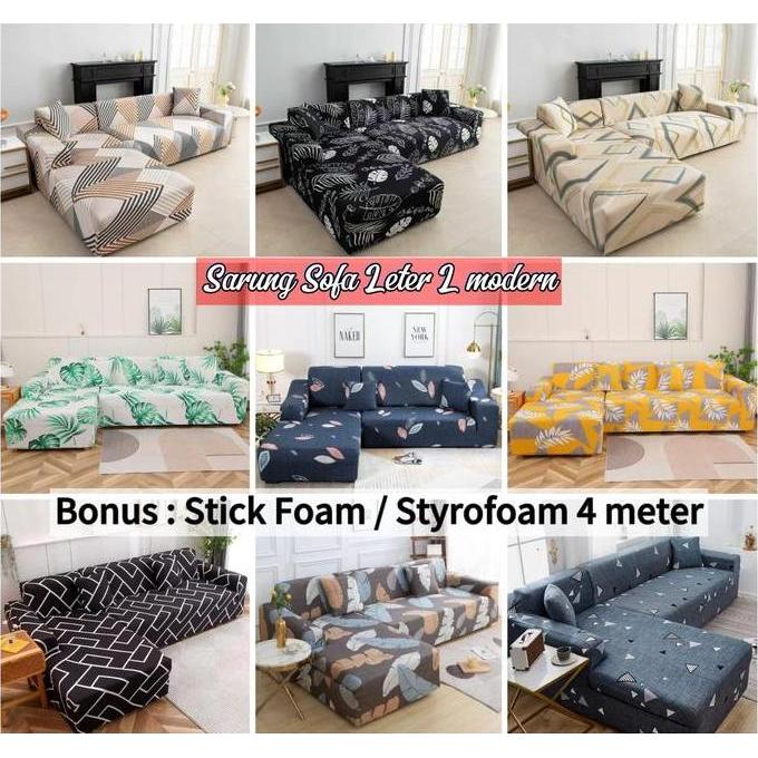 Cover sofa motif LETTER L/Sarung PENUTUP SOFA letter L