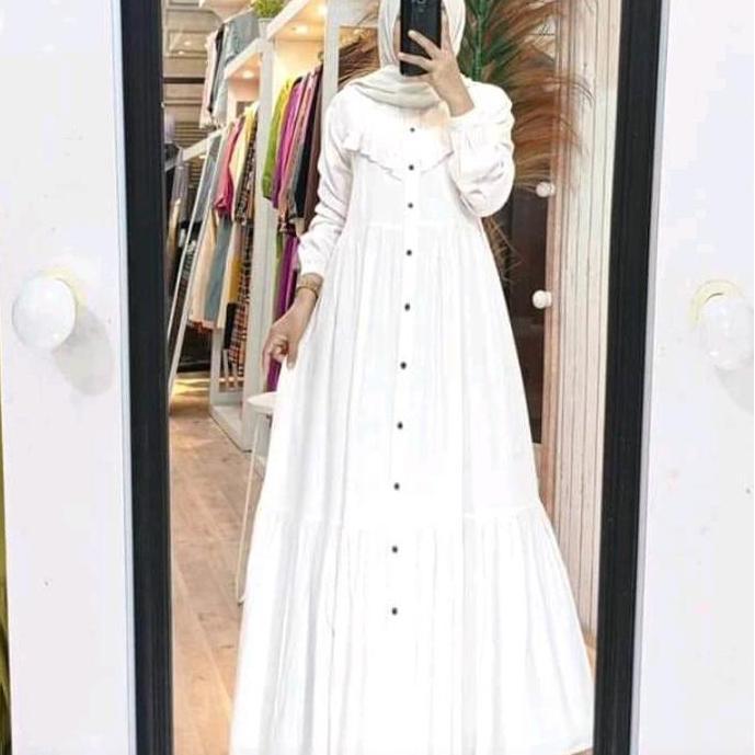 DALIGAD Gamis Putih Polos Cantik Maiza RA Terbaru untuk Wanita Muslim Melar Nyaman