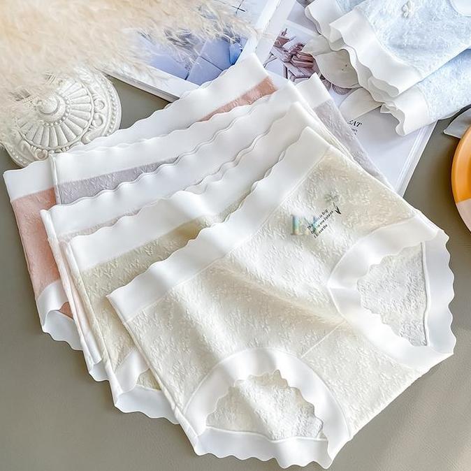 AZBOMO LNR Shop Celana Dalam Wanita Seamless M-XL Motif Bunga Bunga 3 Dimensi Timbul Bergelombang Re