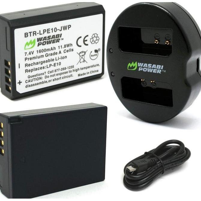 TERBARU - Wasabi Power Battery & Charger KIT for Canon LP-E10 LPE10 LP E10 Baterai EOS 1100D 1200D 1