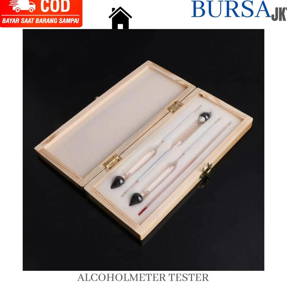 ALKOHOL METER PENGUKUR KADAR ALKOHOL ANGGUR WINE 3 PC  SET 0 - 100% Concentration Bar terlaris