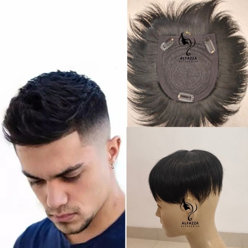 Hair Toupee Wig/ Tambahan Botak Pria