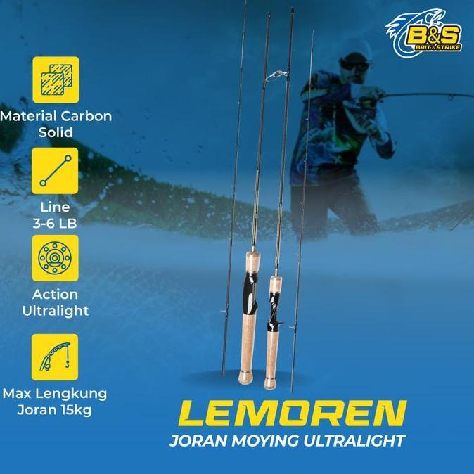 NEW LEMOREN Joran Casting UltraLight MOYING UltraLight Carbon Solid Jigging Rod Spinning dan BaitCas