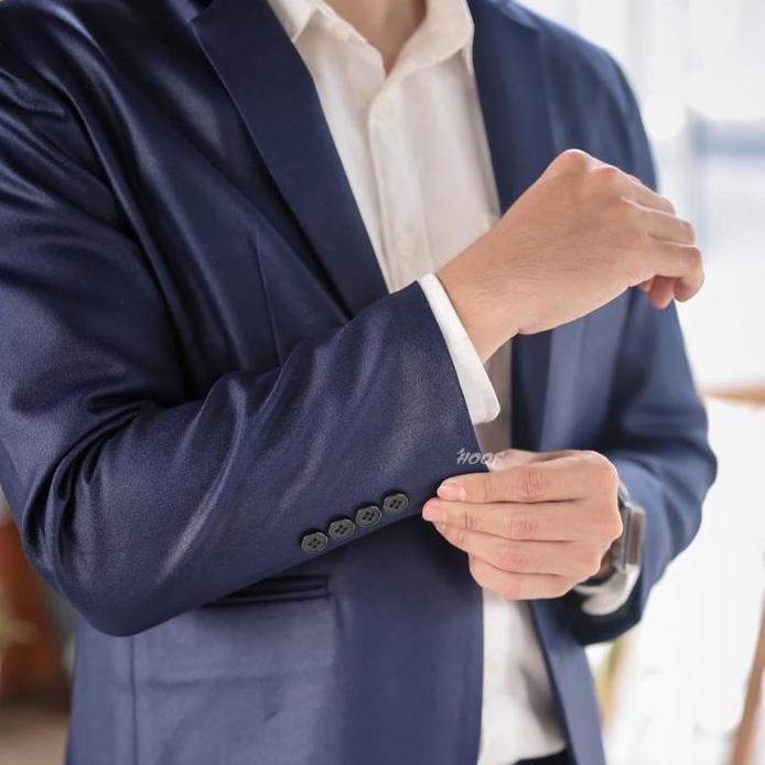 Sevenfour jas pria stelan warna biru navy wedding wisuda formal pesta party Pengantin stelan