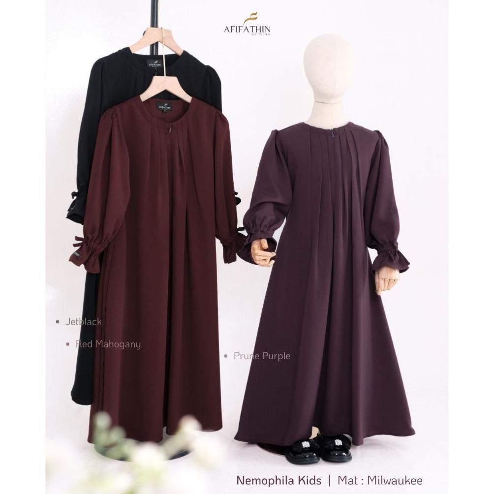 READY STOCK Nemophila Kids by Afifathin Gamis Set Khimar Kids Anak Perempuan