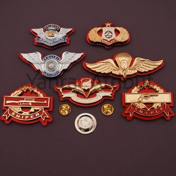 Pin Bros atribut Brevet Wing Pelopor / Lantas / Sniper Panjang Pendek / Selam  / SAR Rimba Laut / Po