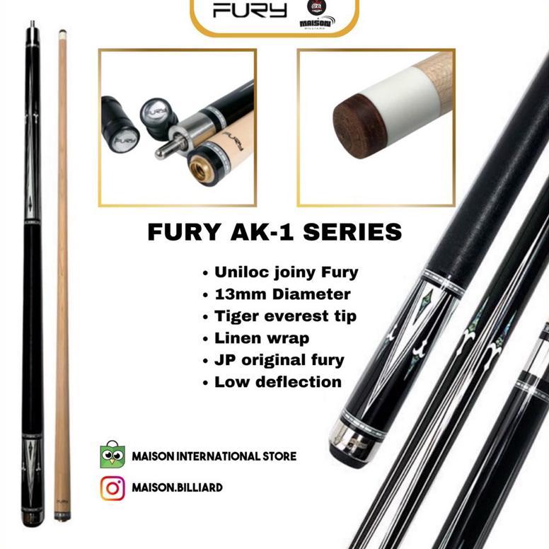 hot deals stick billiard fury ak series ak-1 ak-2 cue / stik billiar fury ak original