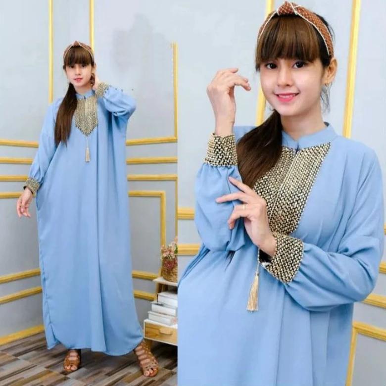 NEW DEALS Kaftan Sultan Polos Gamis Renda Super Jumbo Dress Kaftan Premium Abaya Arabian Wanita Musl