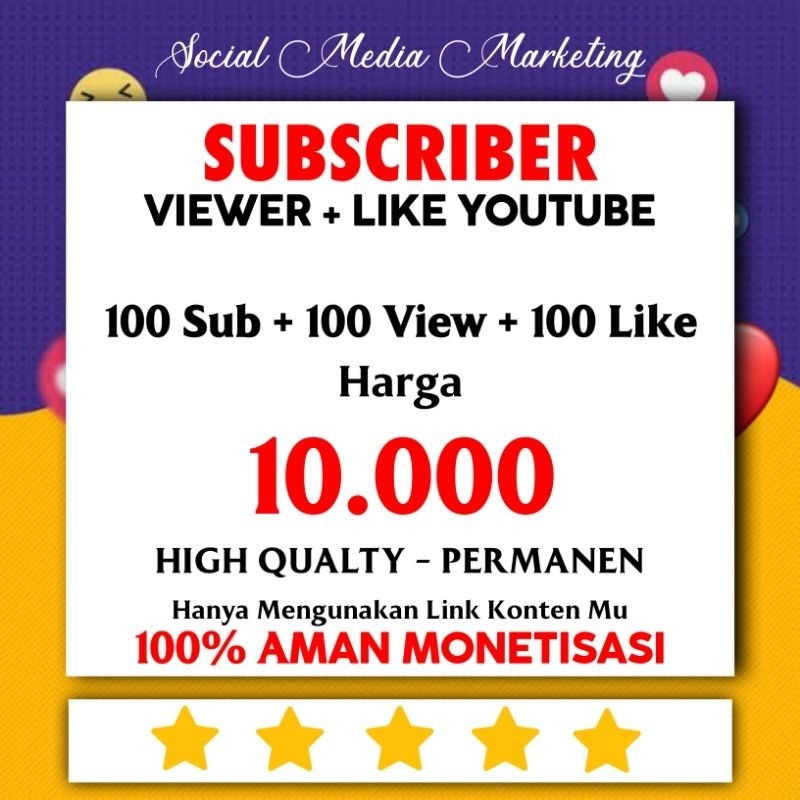 Subscribe View Like Youtube Permanen - Jasa Subscriber Viewer Likes Monetisasi Termurah - Original P