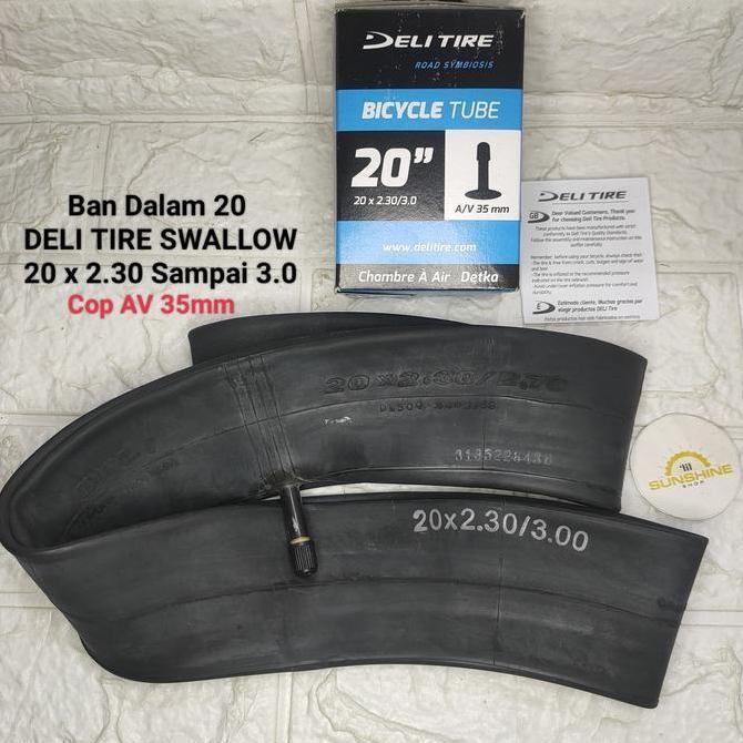 Ready Ban Dalam Sepeda BMX 20 Deli Tire 20 x 2.30 - 3.0 Cop Pentil Motor AV 35mm