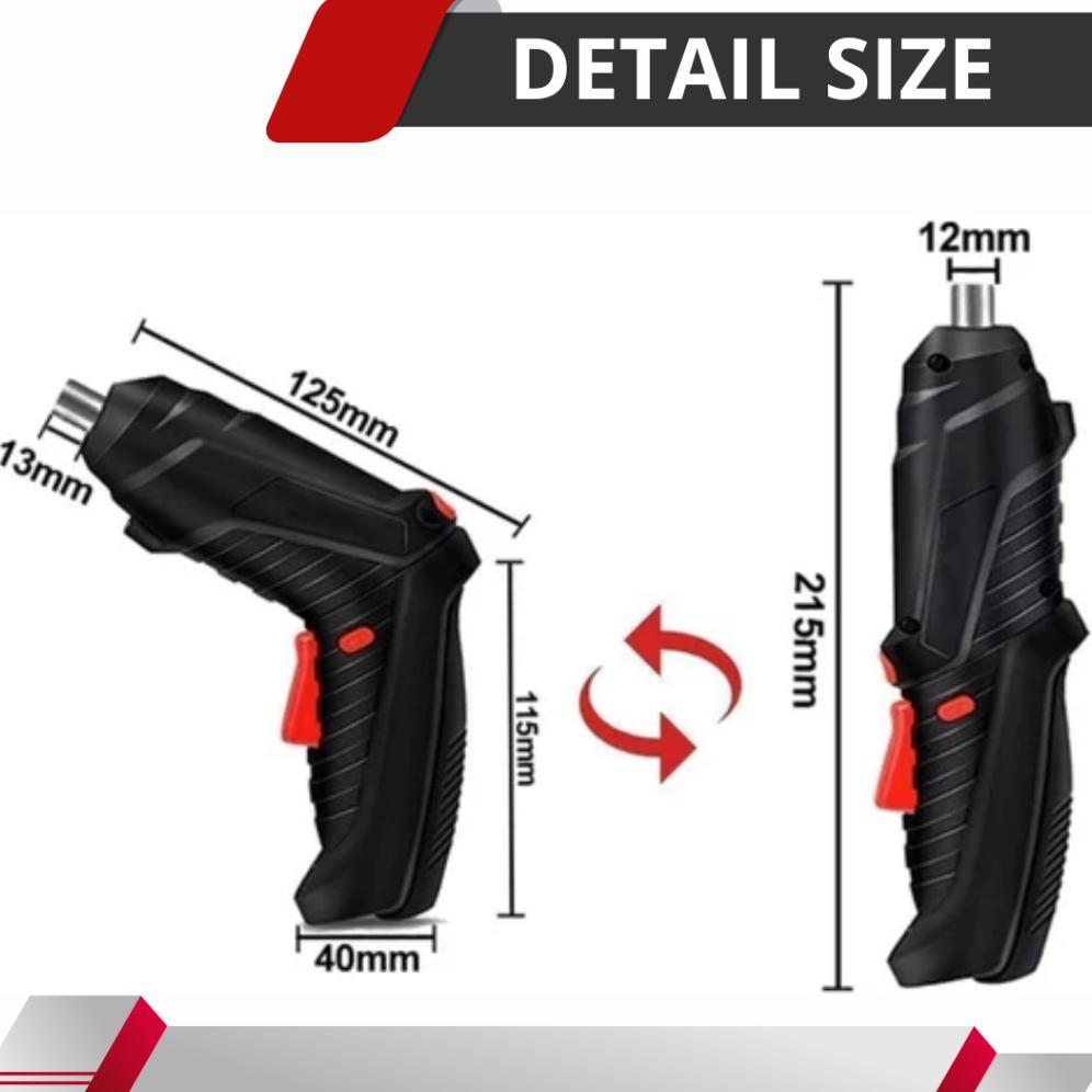 Termurah Bor Obeng Elektrik Set Komplit 48 Pcs Cordless Screwdriver Charger Bor Mini Baterai Tanpa K