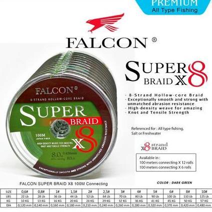 Senar PE FALCON Super Braid X8 -100 meter