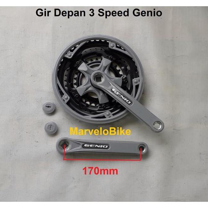 Ready Crank Gir Depan Sepeda MTB Federal Balap 3 Speed 28-38-48T Genio
