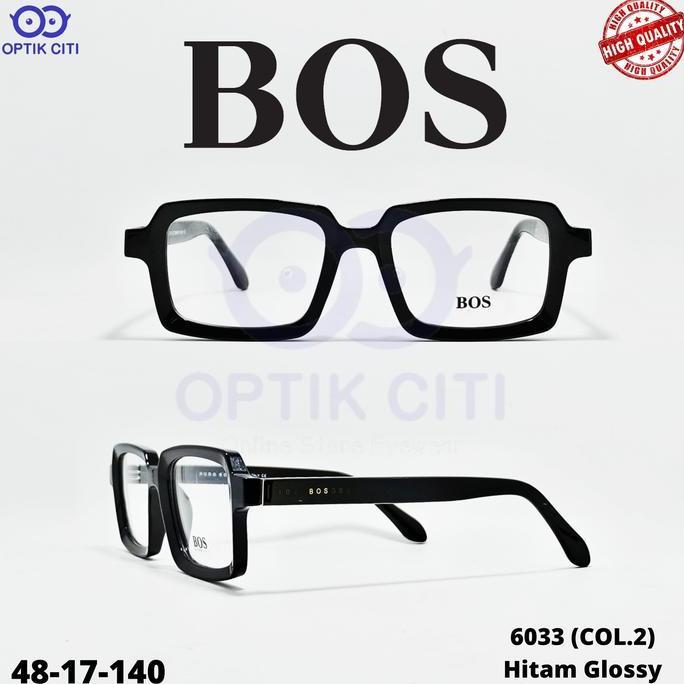 Frame Kacamata Clip On Kacamata Hitam Pria Wanita Bos 6033 murah