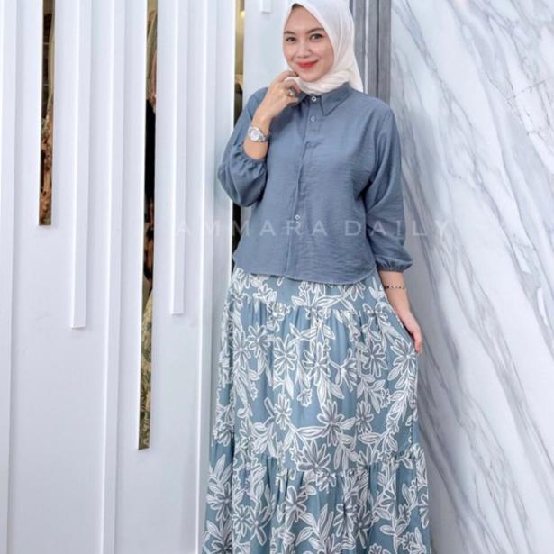 Ready Stock Ammara - Safara Setelan Rok Rayon Mix Pololinen