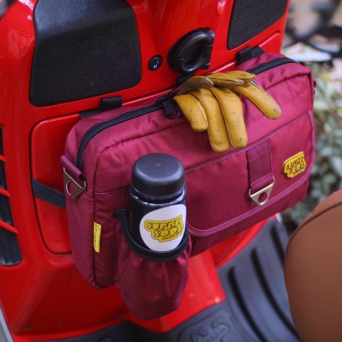 TAS BAGASI VESPA SCOOTER BAG MERAH MARUN MAROON