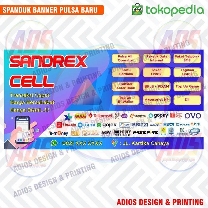 Ready  Banner / Spanduk Konter / Spanduk Banner Konter Panjang Biru