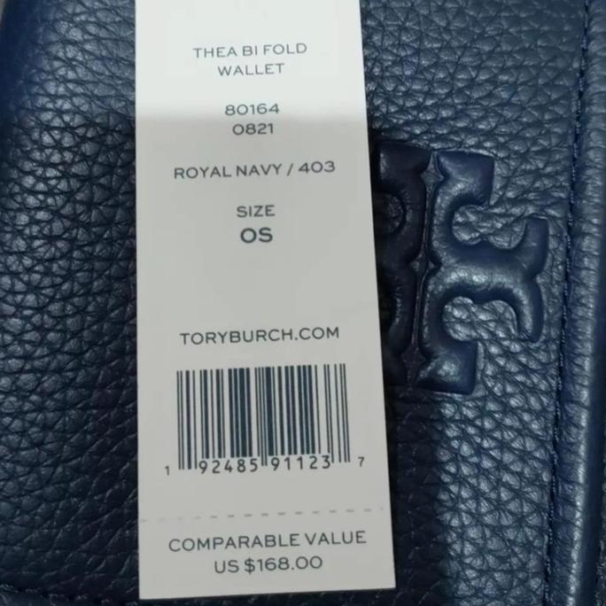 New  Thea Zip Bifold Navy Wallet