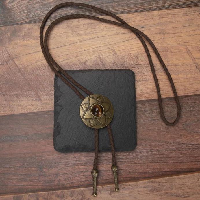 Kalung Dasi Koboi Bolo Tie Pria Western American Eagle Turquoise Aksesoris Etnik Kulit Klasik murah