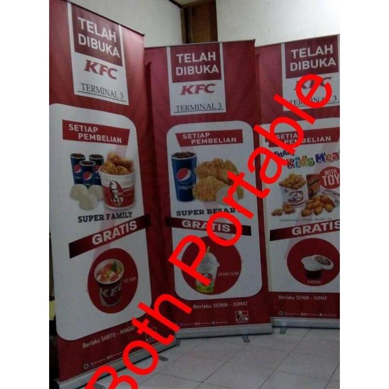 Roll Up Banner Alumunium Plus printing Ukuran 80 x 180 Murah Jakarta murah